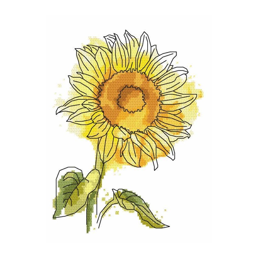 Cross stitch pattern for a phone - Lovely sunflower
