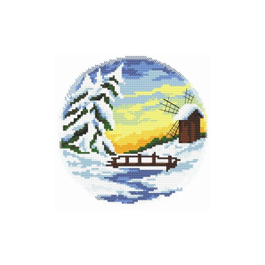 Cross stitch pattern for a phone - Four seasons - winter