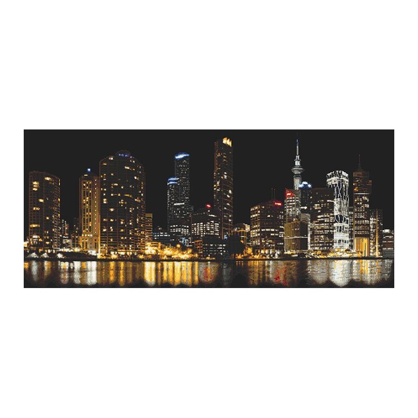 Cross stitch pattern for a phone - City by night