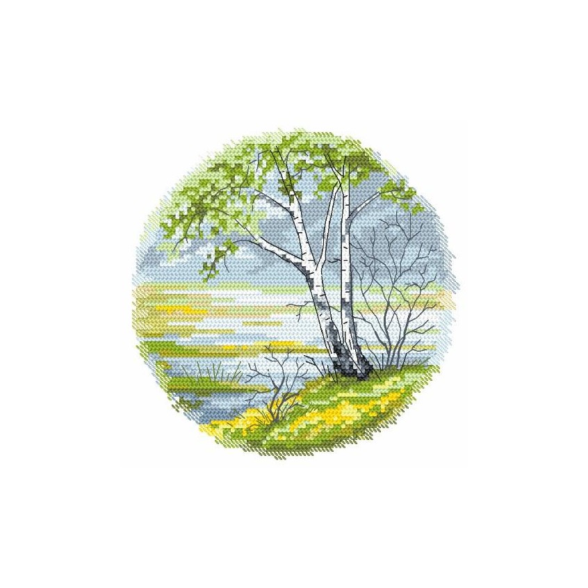 Cross stitch pattern for a phone - Four seasons - spring