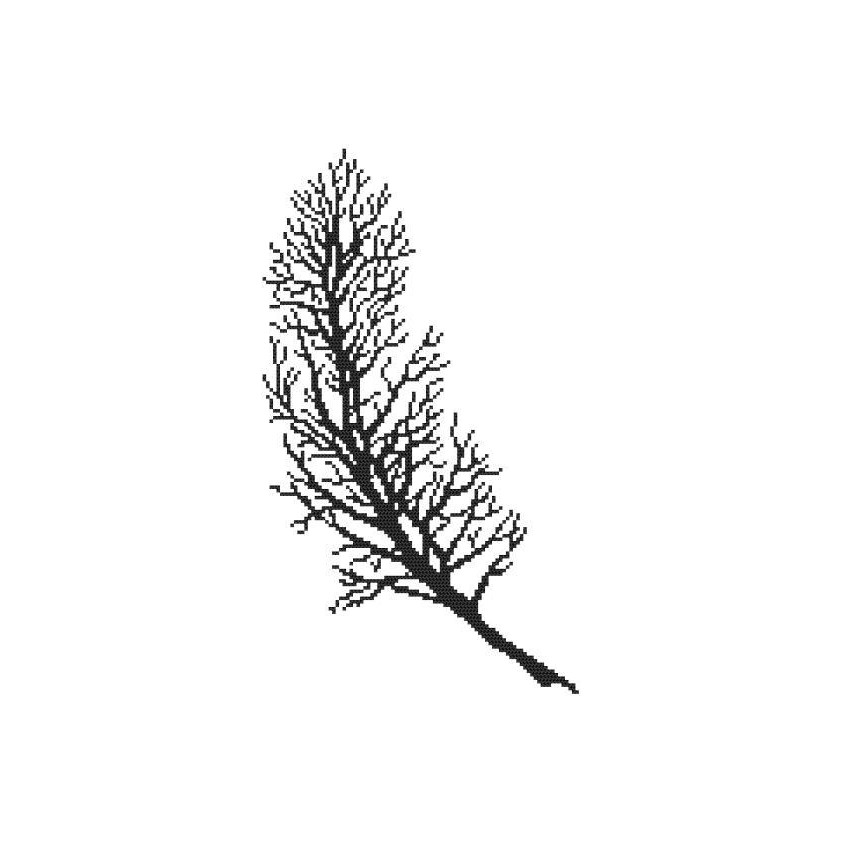 Cross stitch pattern for a phone - Black feather