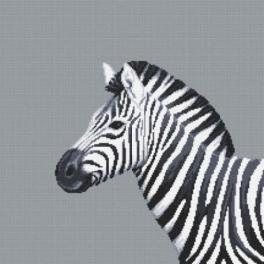S 10656 Vzor na vyšívání na mobil - Černo-bílá zebra