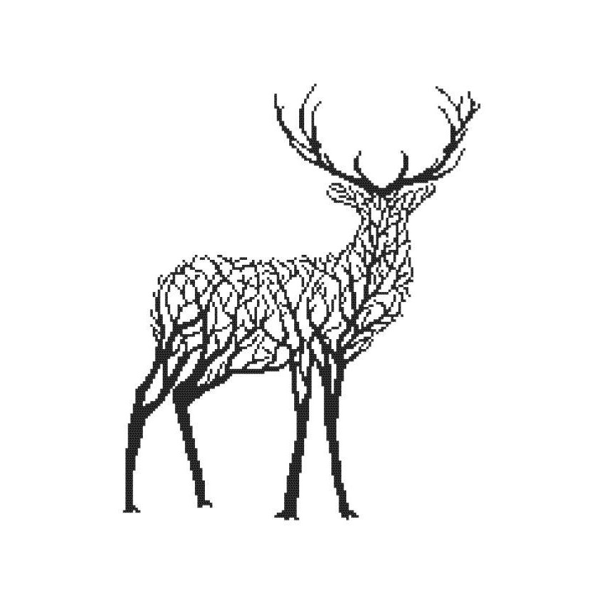 Cross stitch pattern for a phone - Black deer