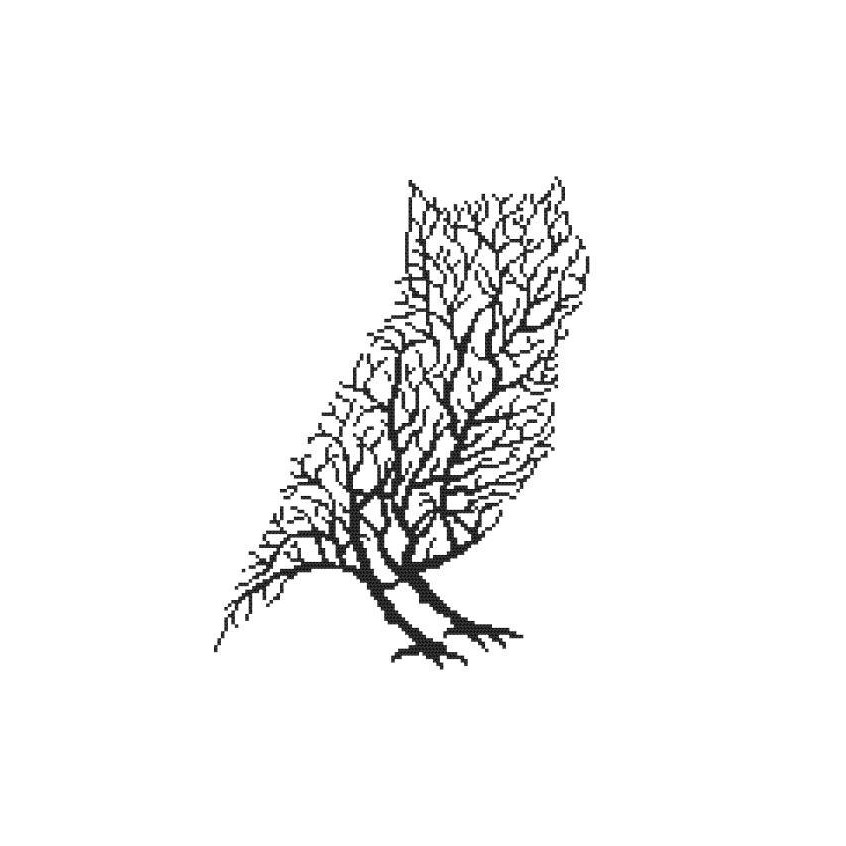 Cross stitch pattern for a phone - Black owl