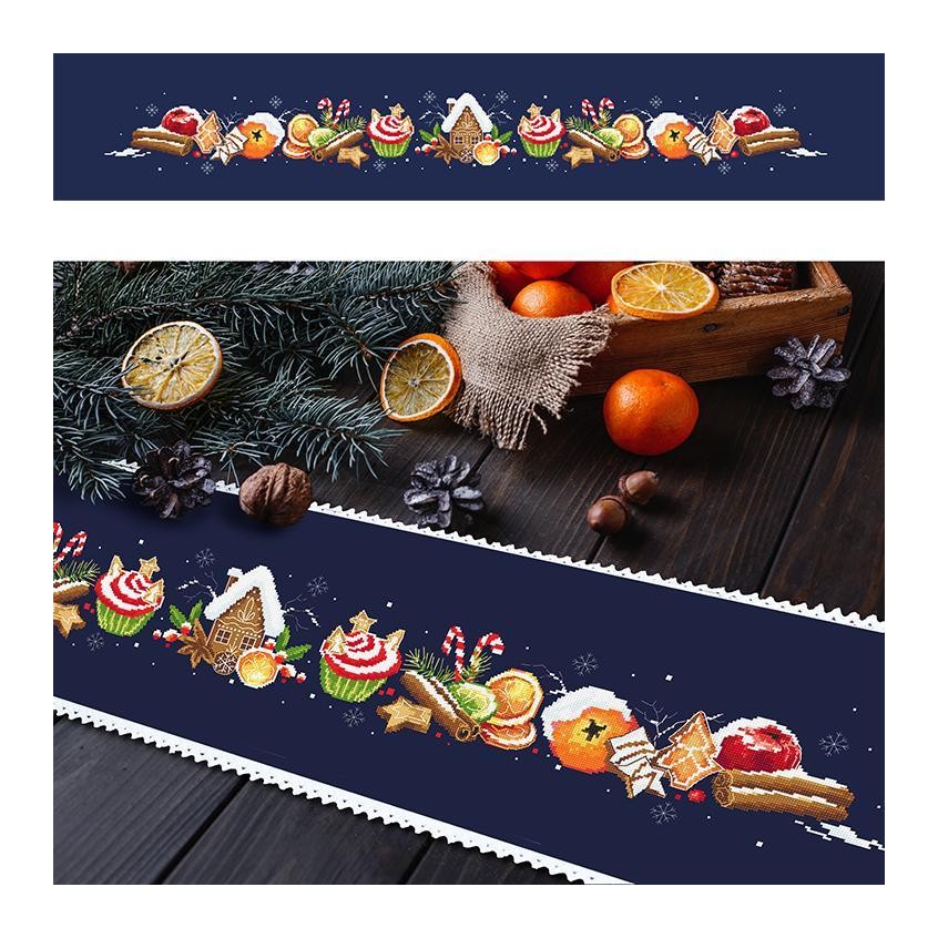 Cross stitch pattern for a phone - Long winter table runner