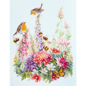 MN 130-032 Cross stitch kit - Singing robins