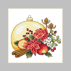 ZU 10344 Cross stitch kit - Postcard - Christmas ball with a Christmas composition