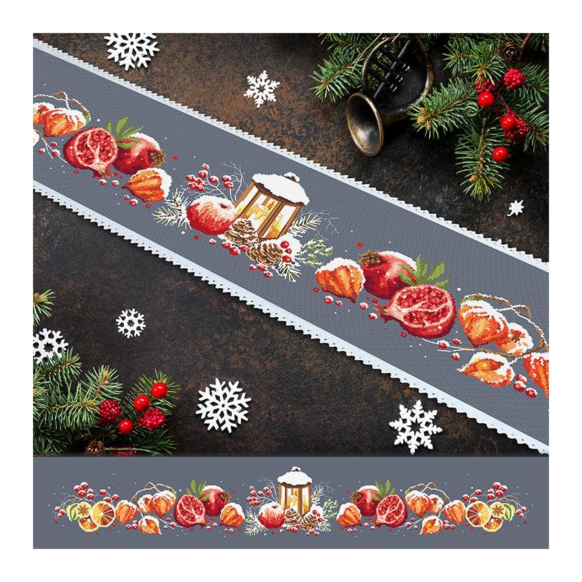 Cross stitch pattern for a phone - Long table runner with bellows