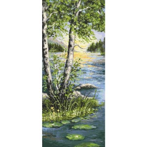 S 10468 Cross stitch pattern for a phone - Summer birches