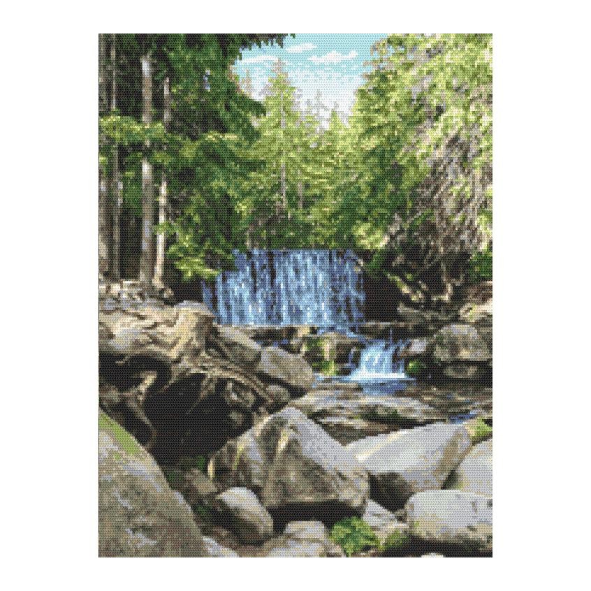 Cross stitch pattern for a phone - Wild waterfall