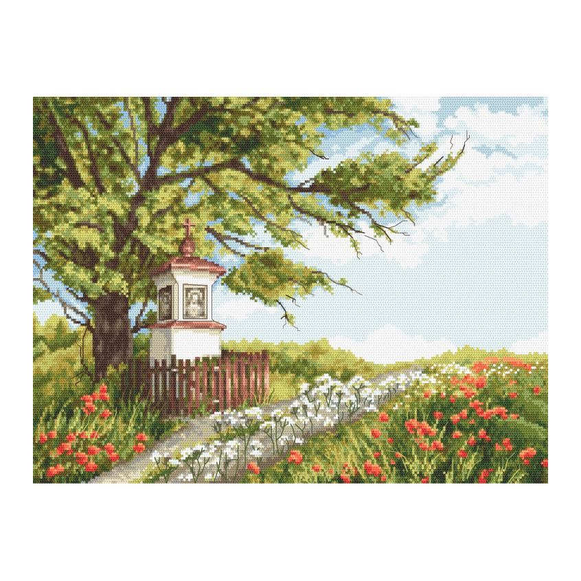 Cross stitch pattern for a phone - Roadside shrine