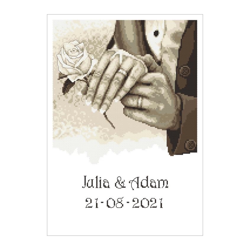 Cross stitch pattern for a phone - Wedding memory - Hands