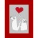 Cross stitch pattern for smartphone - Valentine's Day card - Dog and cat