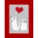 Vzor na vyšívání na mobil - Valentýnské přání - Kočka a pes