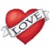 Cross stitch pattern for a phone - Heart cross stitched with love