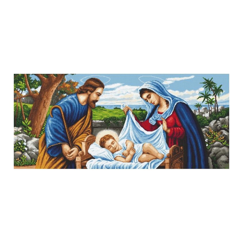 Cross stitch pattern for smartphone - Holy Family