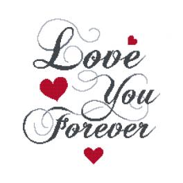 S 10696 Vzor na vyšívání na mobil - Love you forever