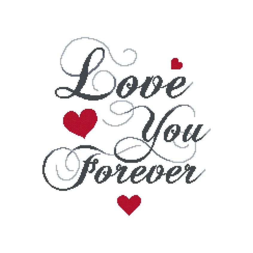 Vzor na vyšívání na mobil - Love you forever