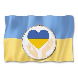 S 10356 Vzor na vyšívání na mobil - Srdce pro Ukrajinu