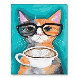 PC4050455 Malování podle čísel - Kočka a latte