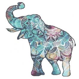 K 10712 Předtištěná kanava - Indický slon štěstí