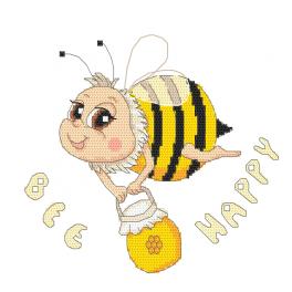 GC 10351 Vzor na vyšívání vytištěný - Bee happy