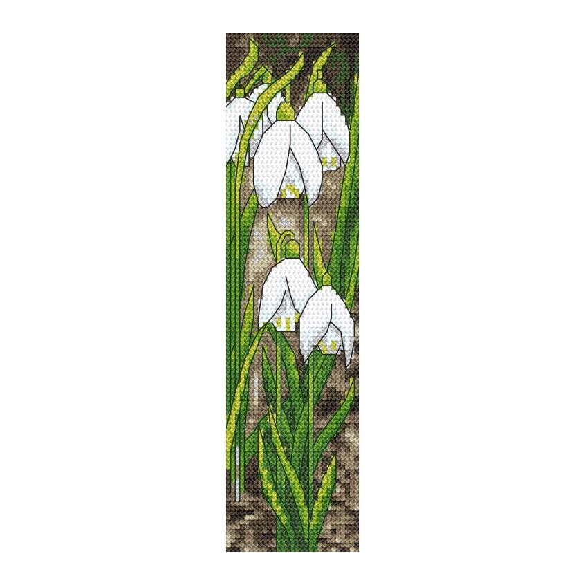 Cross stitch pattern for smartphone - Bookmark - Snowdrops
