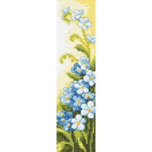 S 10711 Cross stitch pattern for smartphone - Bookmark - Forget-me-nots