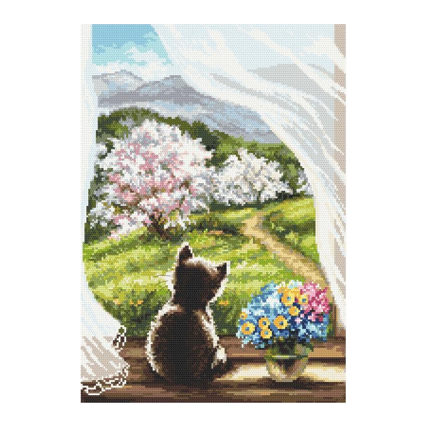 Cross stitch pattern for a phone - Dreamy kitten