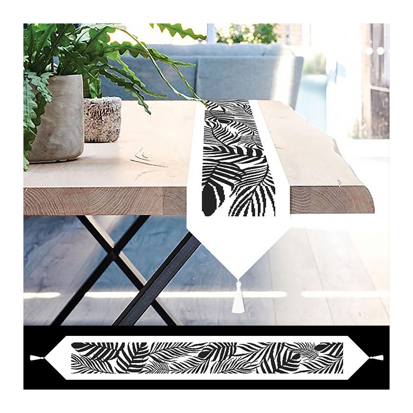 Cross stitch pattern for smartphone - Table runner sash with leaves