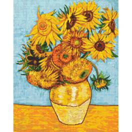 W 10715 Vzor na vyšívání v PDF - Slunečnice podle Van Gogha