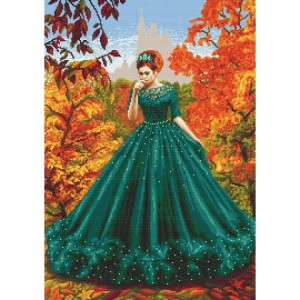 GC 10724 Cross stitch pattern on paper - Lady of autumn reverie