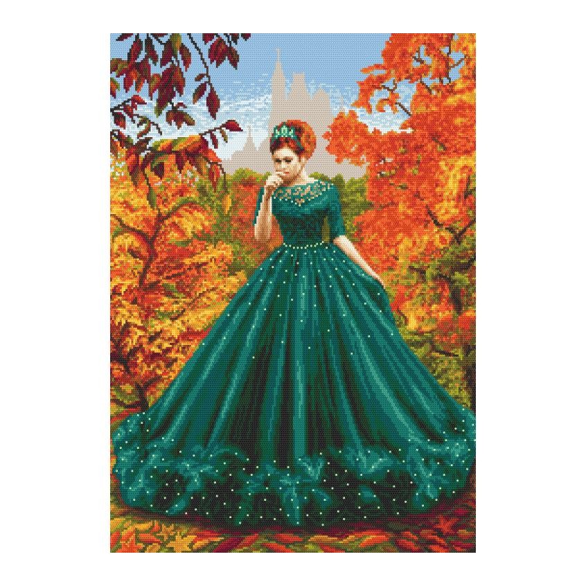 Cross stitch pattern for a phone - Lady of autumn reverie