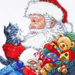 DW 5977 Vyšívací sada - Santa Claus s kotětem