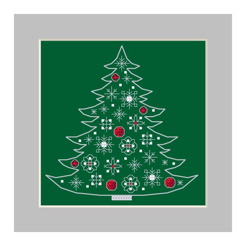 Cross stitch pattern for smartphone - Postcard - Christmas tree