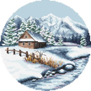 S 10389 Cross stitch pattern for a phone - Winter landscape