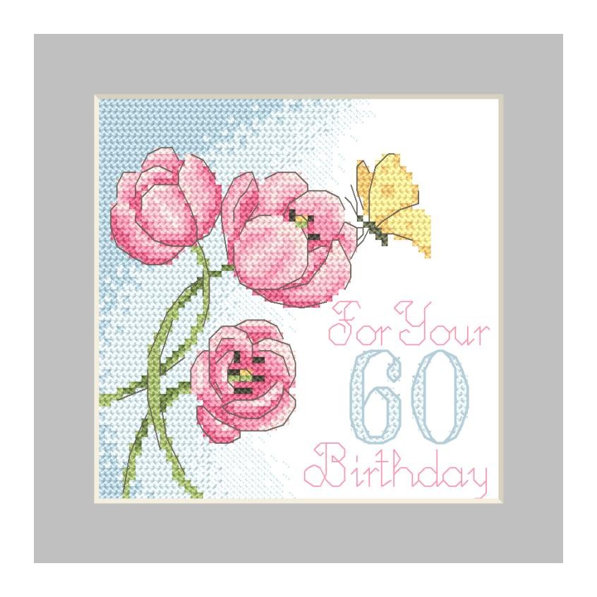 Cross stitch pattern for smartphone - Birthday card - Tulips