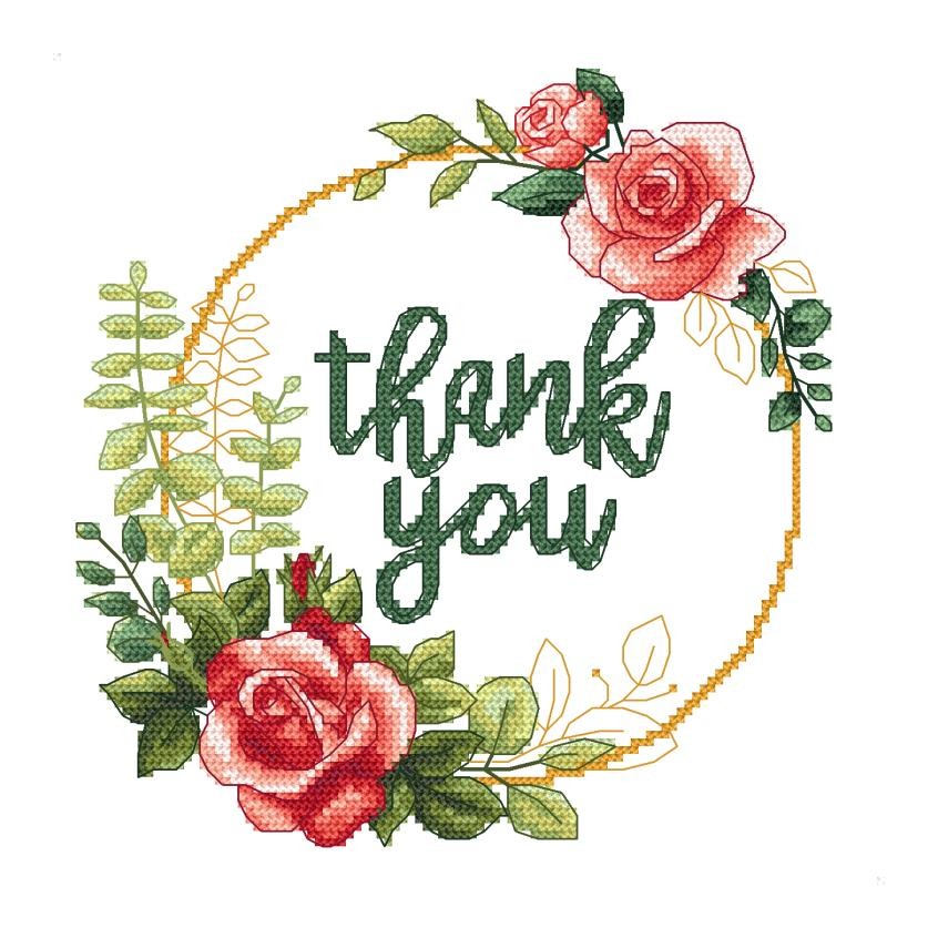 Cross stitch pattern for a phone - Thank you