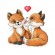 Cross stitch pattern for smartphone - Foxes in love