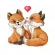 Vzor na vyšívání na mobil - Zamilované lišky