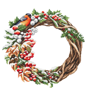 W 10519 Cross stitch pattern PDF - Winter wreath