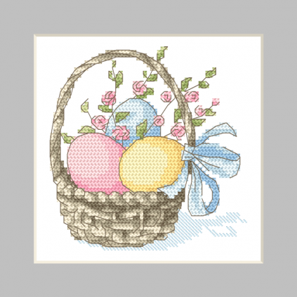 ZU 10813 Vyšívací sada - Velikonoční přání - Vejce v košíku