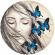 Cross stitch pattern for a phone - Woman with butterflies