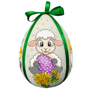 ZU 10740 Cross stitch kit - Easter egg with a lamb