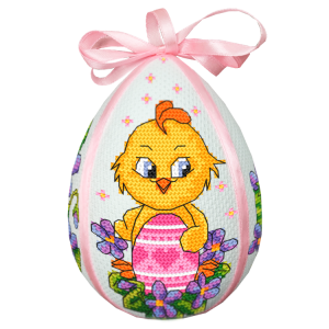 ZU 10734 Cross stitch kit - Easter egg with a chick