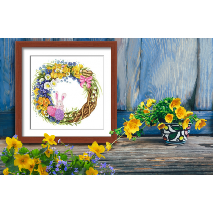 ZN 10522 Cross stitch kit with tapestry - Easter wreath