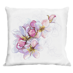 S 10521-01 Cross stitch pattern for smartphone - Cushion with apple blossoms