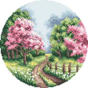 GC 10812 Cross stitch pattern on paper - Spring landscape
