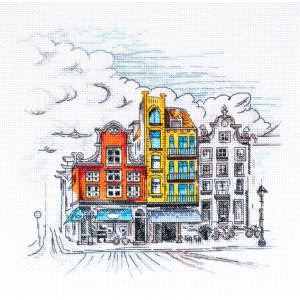 AH-147 Cross stitch kit - Colorful town II