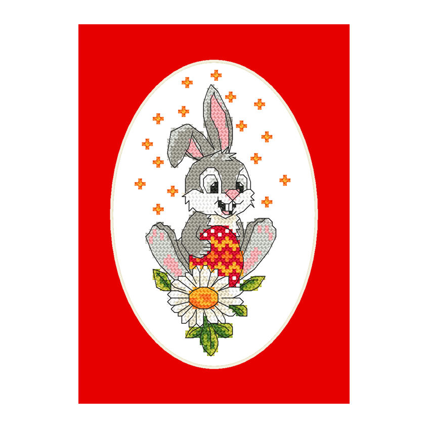 Cross stitch pattern for smartphone - Card with a bunny